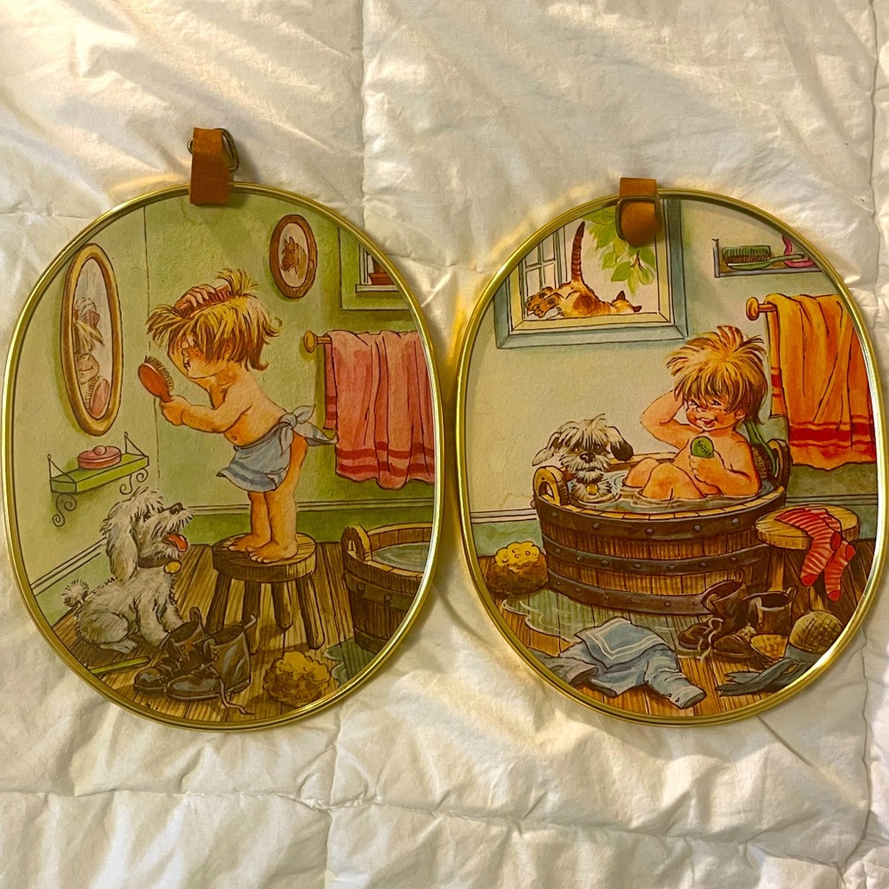 Ecstasy Giftware Vintage 🛁🫧Bathroom Print Picture Frames
